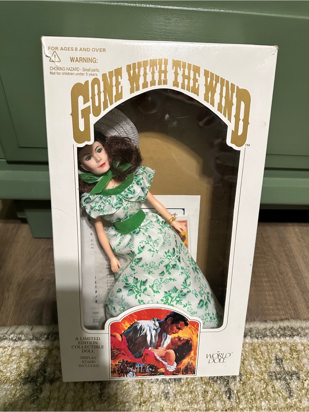 Gone With The Wind Collectible Scarlett Doll in White & Green Floral Dress